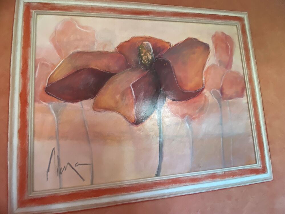 A NE PAS RATER ! MAGNIFIQUE TABLEAU FLORAL A L'HUILE Dcoration