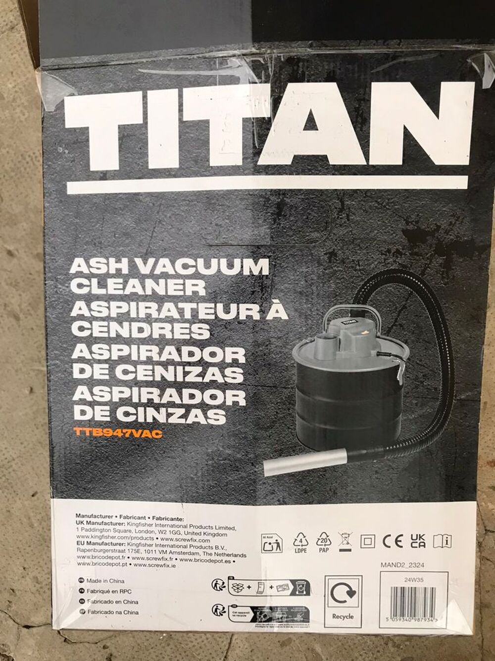 Aspirateur &agrave; cendre - NEUF ? Titan ? TTB947VAC - 2 flltres ? Bricolage