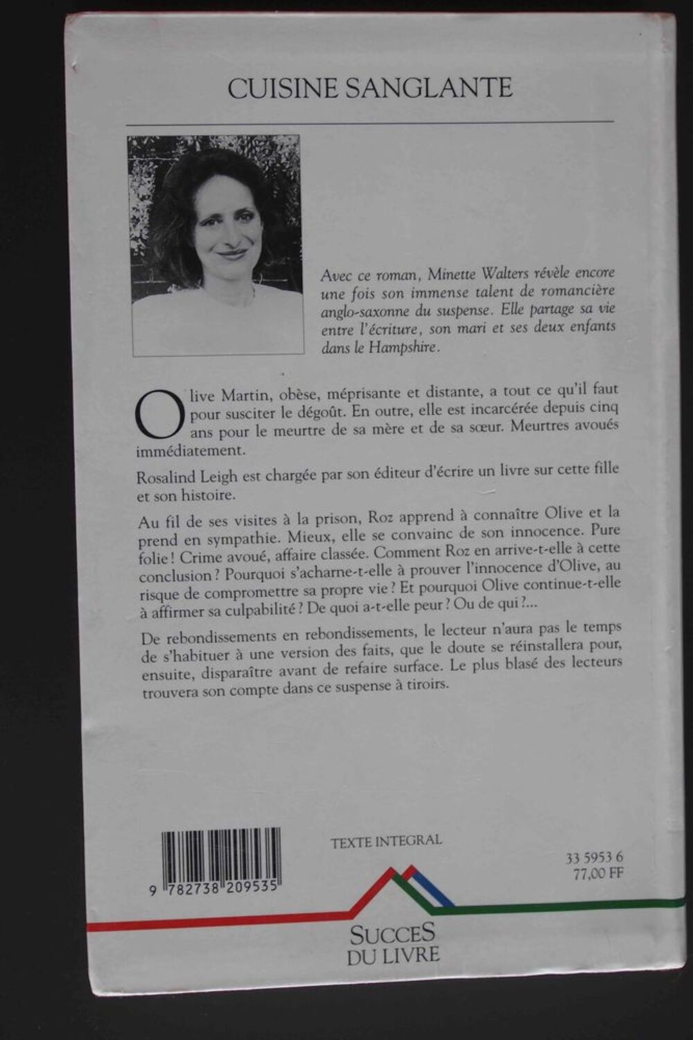 Cuisuine sanglante Minette Walters Livres et BD