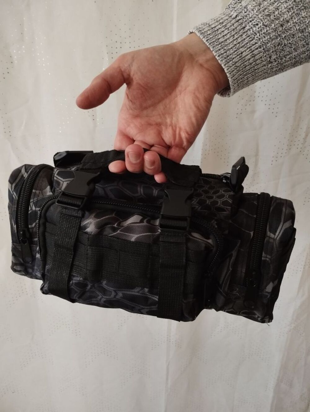 sac bandouli&egrave;re noir python dorsale tactique guidon v&eacute;lo sport Maroquinerie