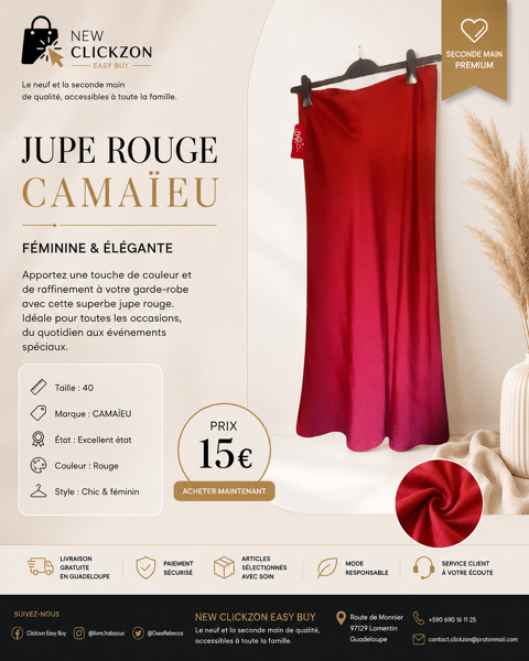 Jupe longue en satin CAMAIEU 15€ 15 Lamentin (97)