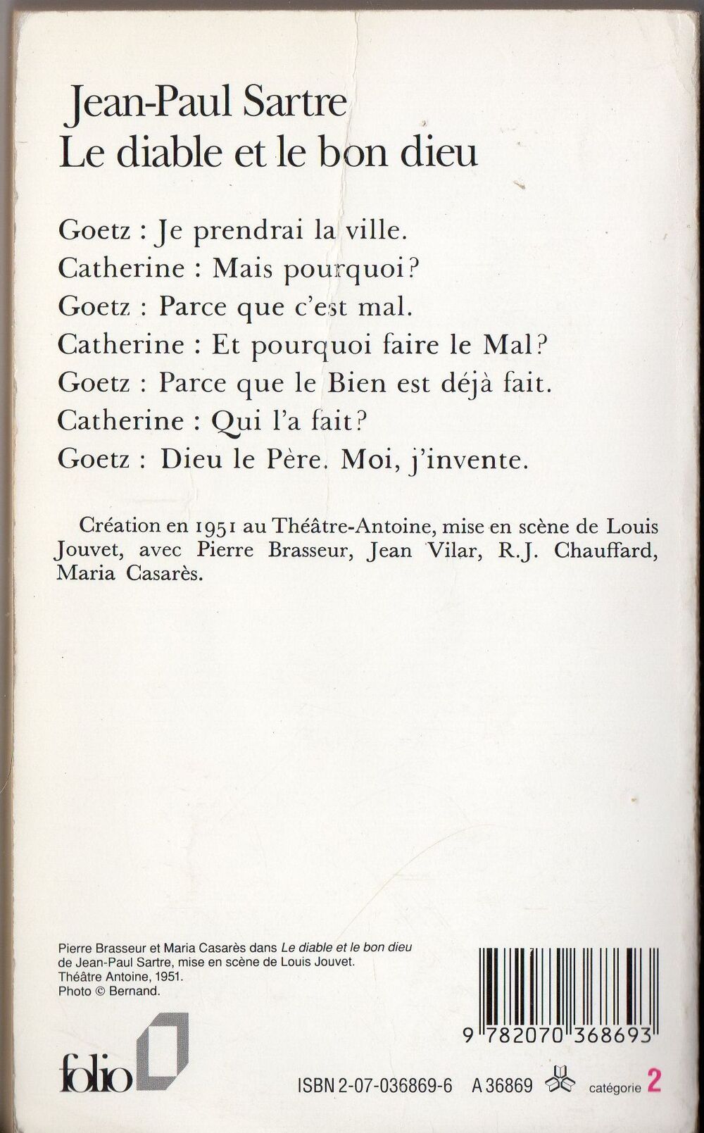 Le diable et le bon dieu - Jean-Paul Sartre Livres et BD