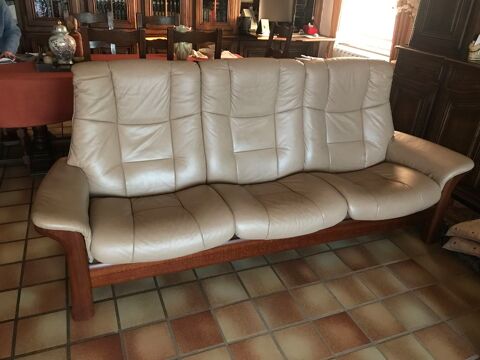  Canap 3 places cuir vachette couleur Paloma 0 Thionville (57)