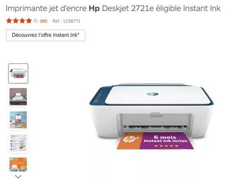 Imprimante jet d'encre HP Deskjet 2721e 60 Villeurbanne (69)