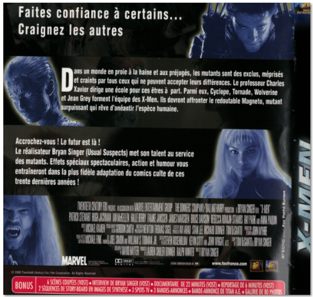 X-Men, volumes 1 et 2 DVD et blu-ray