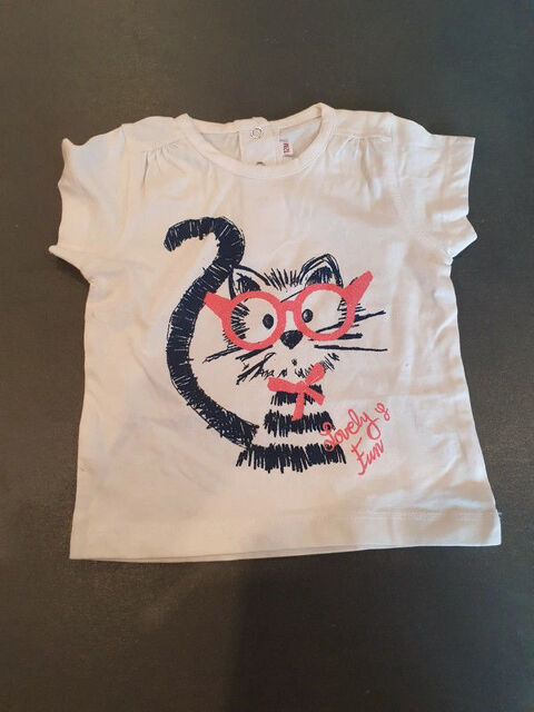 Tee shirt blanc avec chat - 12 mois 1 Aubvillers (80)