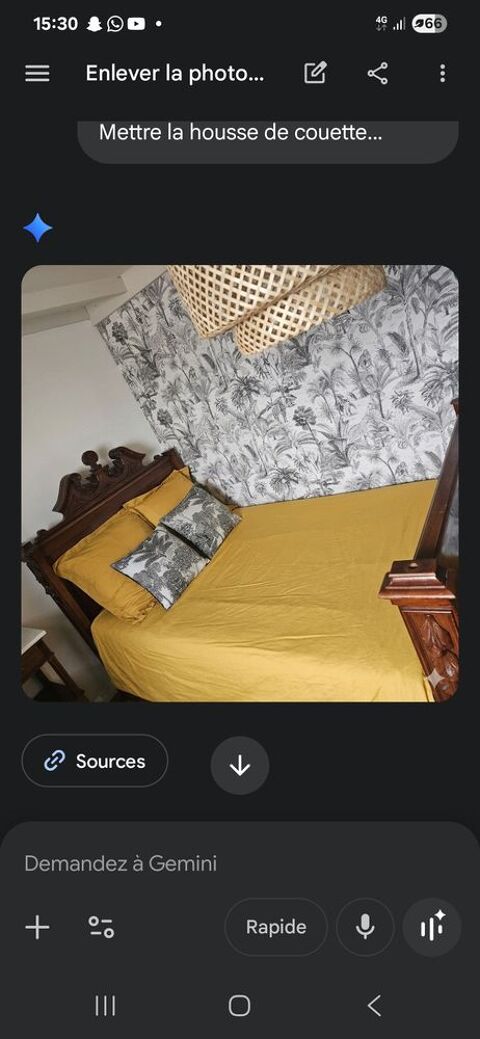 Lit ancien, table de chevet et matelas 85 Villeneuve-d'Ascq (59)