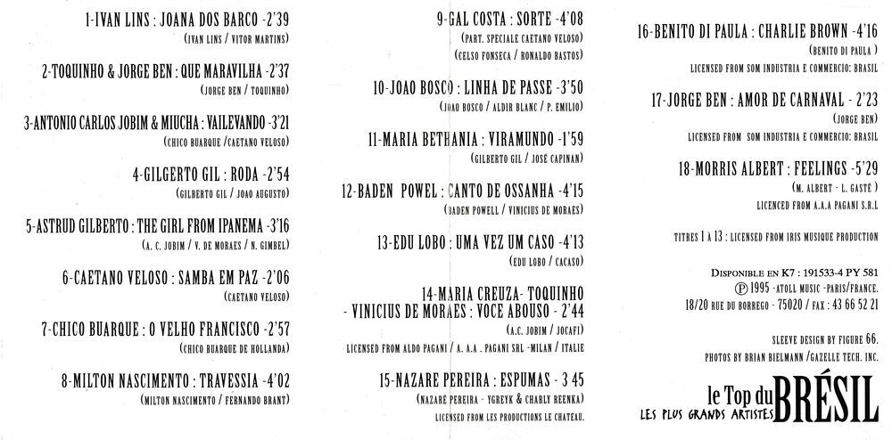 CD Le Top Du Bre?sil Les Plus Grands Artistes
CD et vinyles