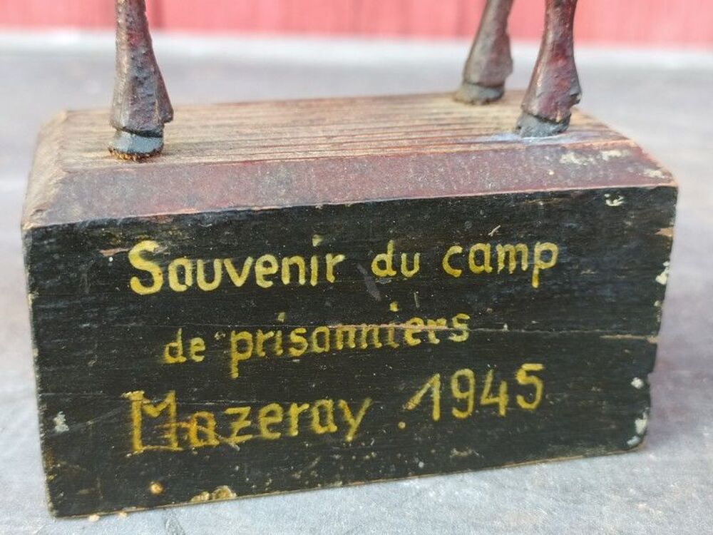 Cheval Sculpture Bois Prisonniers Mazeray Guerre 39-45 WW2 