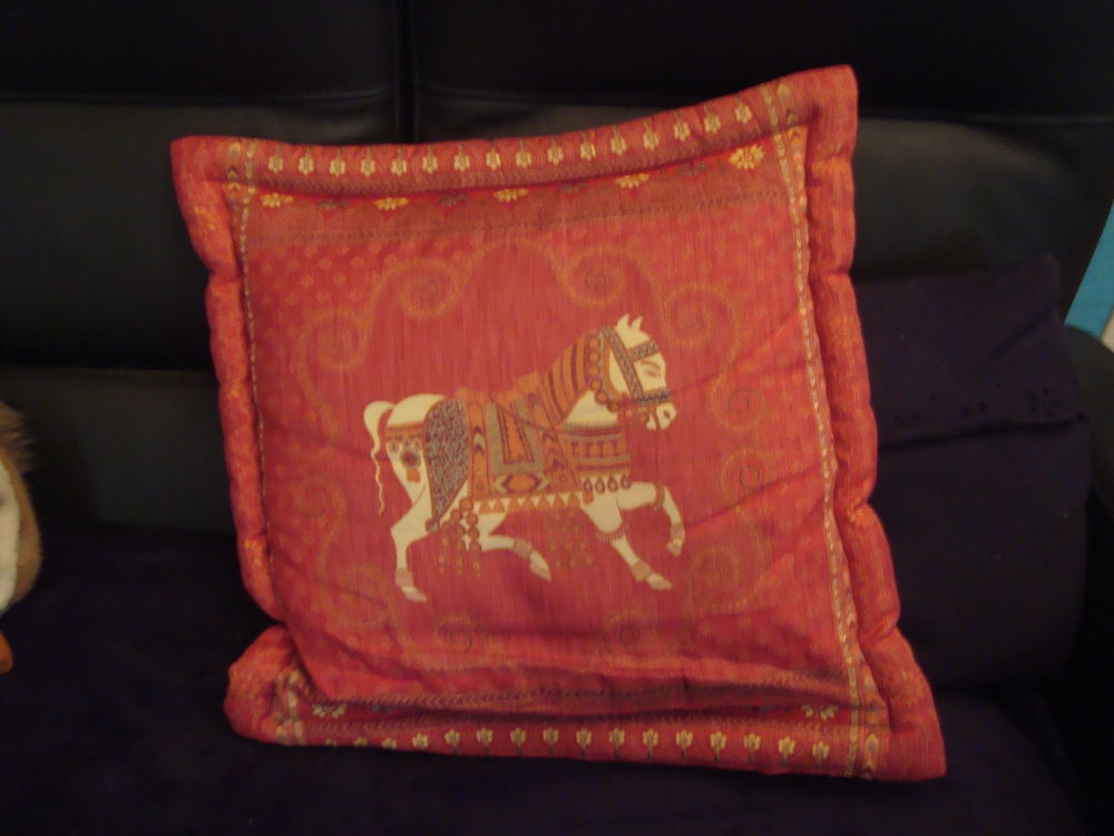 coussin bordeaux /rouge/or
50/50cm Décoration