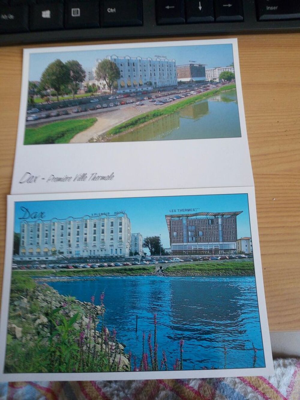 LOT DEUX CARTES POSTALES COULEUR DAX VILLE THERMALE 