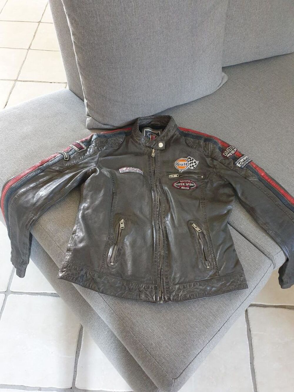 Blouson cuir vintage Gulf Vêtements
