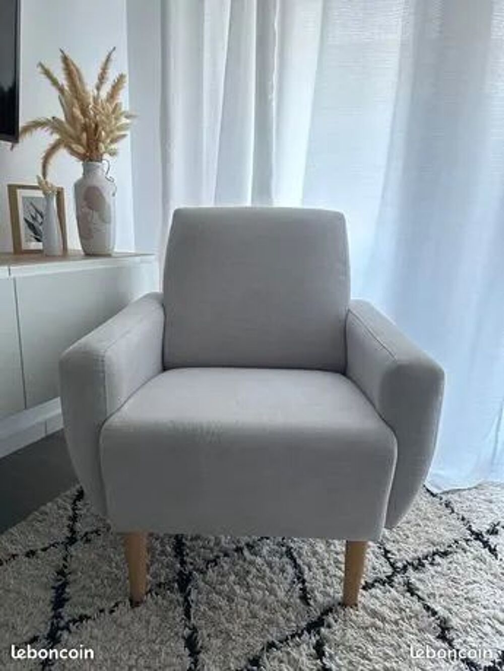 Fauteuil gris en tissus Meubles