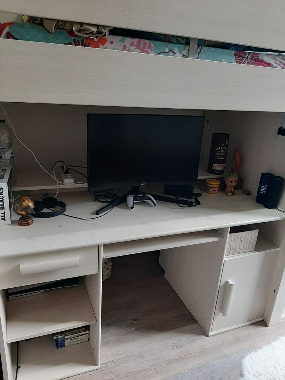 Lit mezzanine combin&eacute; 90x200cm Meubles