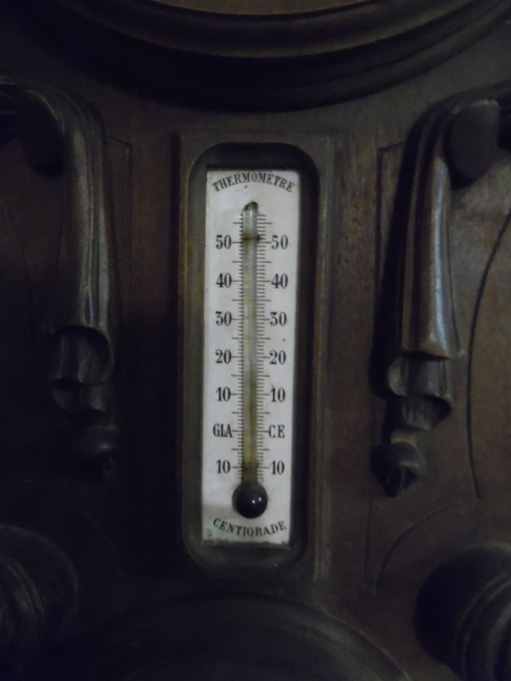 horloge pendule henri 2 barom&egrave;tre thermom&egrave;tre 19em avec clef 
