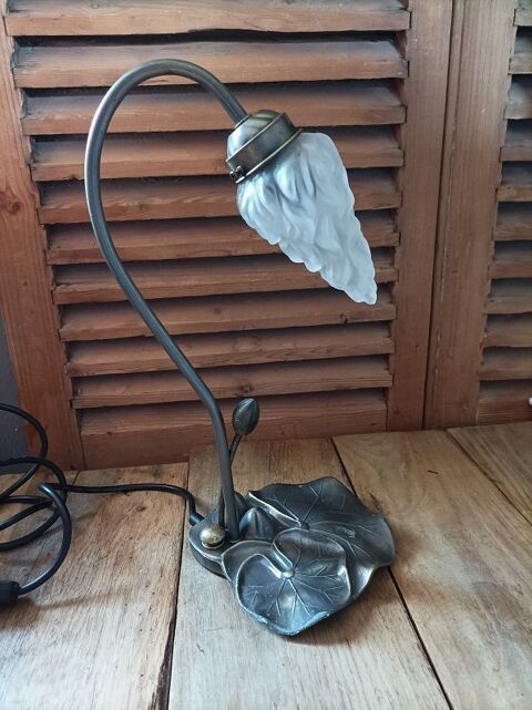 Lampe bureau chevet mtal nnuphar verre dpolis dp 0923232 49 Ploubazlanec (22)