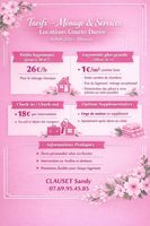  M�nage locations saisonni�res et Particulier 