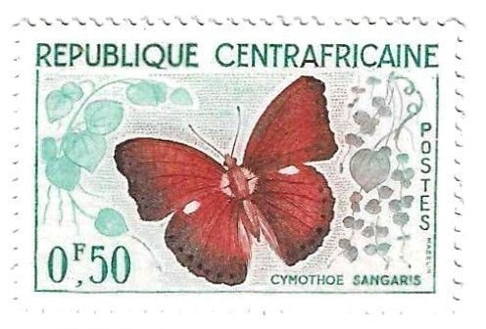 13 Timbres de la R&eacute;publique Centrafricaine 