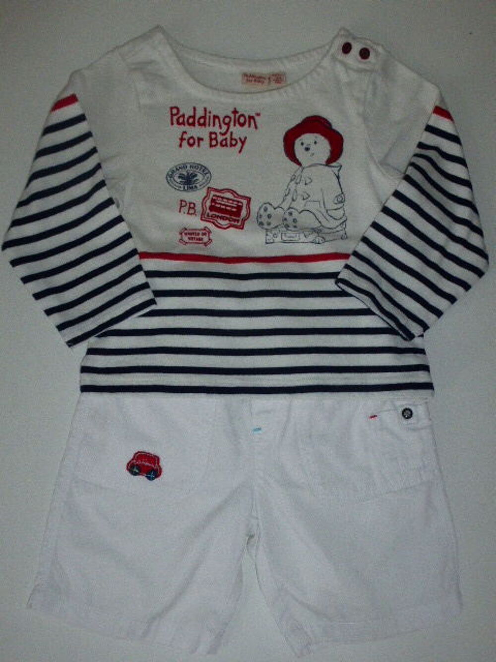 Ensemble Short blanc CATIMINI et T-shirt Paddington 18 mois Vêtements enfants