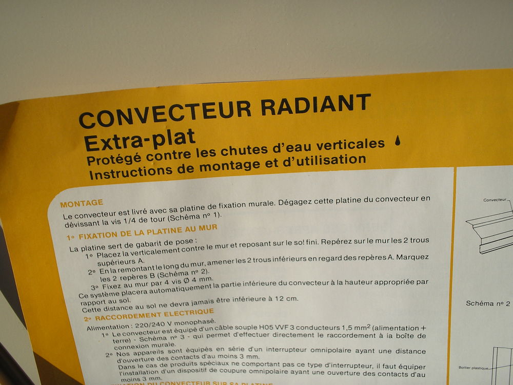 CONVECTEUR RADIANT t "PRESTIGE" extra plat NEUF Electroménager