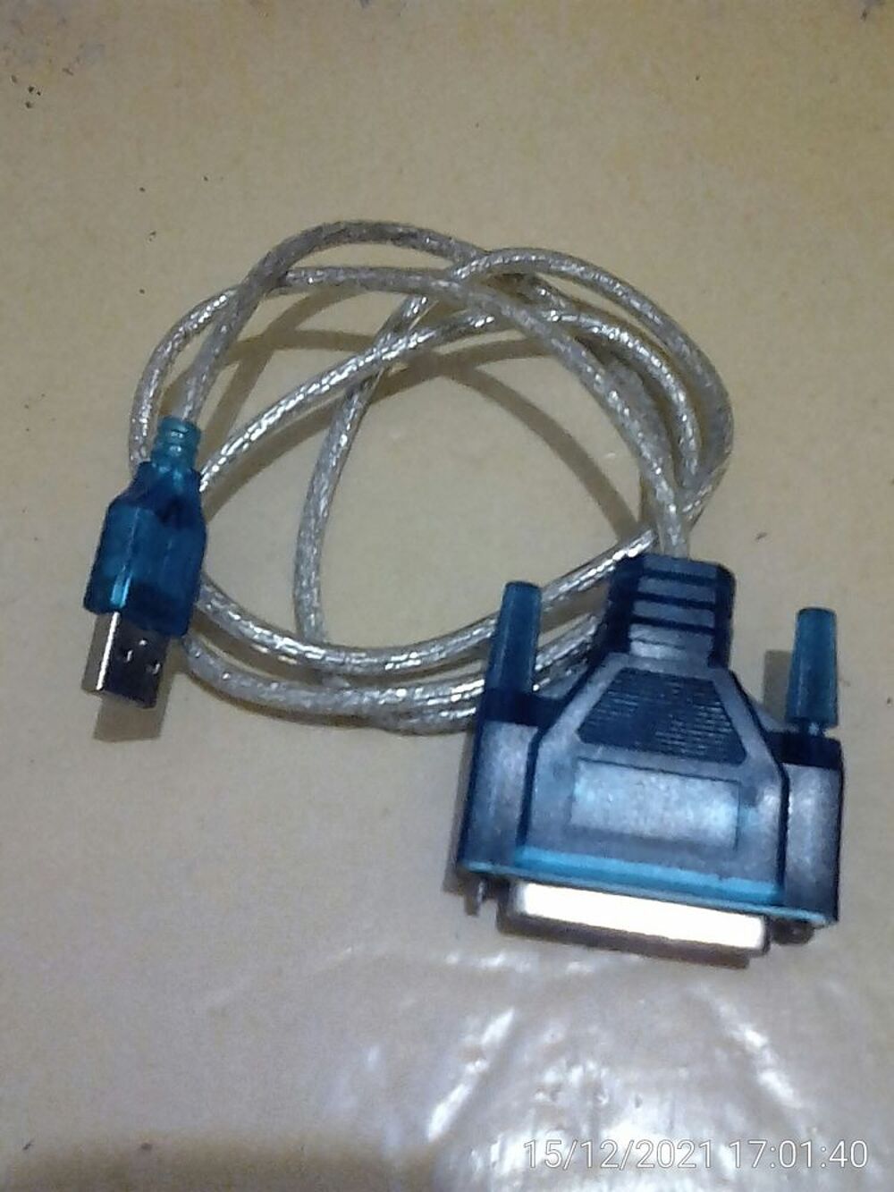 Cable adaptateur USB m&agrave;le vers DB25 femelle port parall&egrave;le Matériel informatique