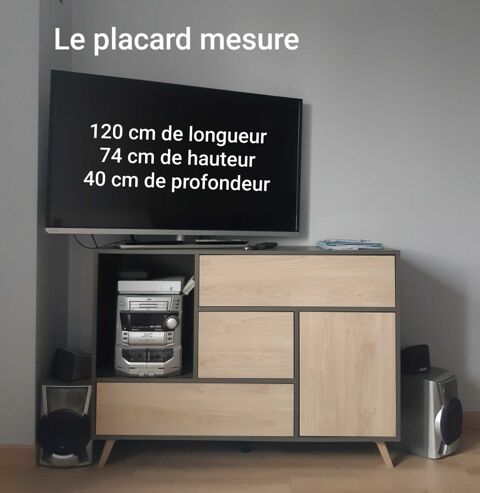placard UNIQUEMENT. il fait 120 cm de longueur, 74 cm de hauteur et 40 cm de profondeur. Je précise bien que C'est que le PLACARD Grézieu-la-Varenne (69)