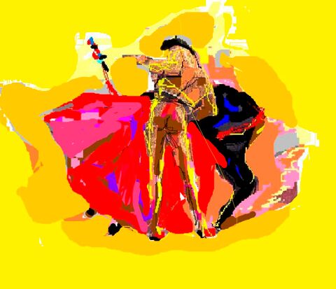 Toro et toréro   Sérié de peinture 0 Puyoô (64)
