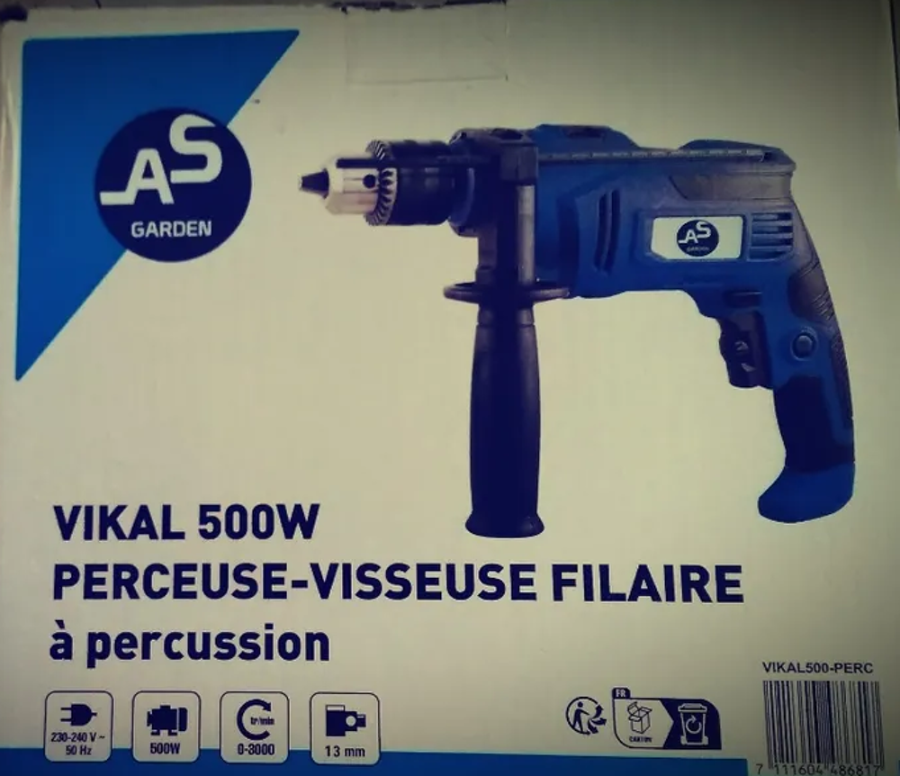 Perceuse-visseuse filaire &agrave; percussion AS Garden ? VIKAL 500 Bricolage