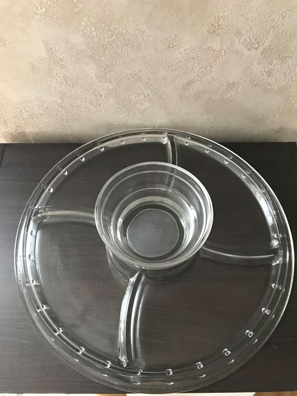 Plat en verre, avec cloche multi usage Cuisine