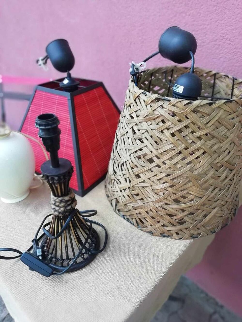 Lot de luminaires 2 plafonniers + 2 lampes de chevet Décoration