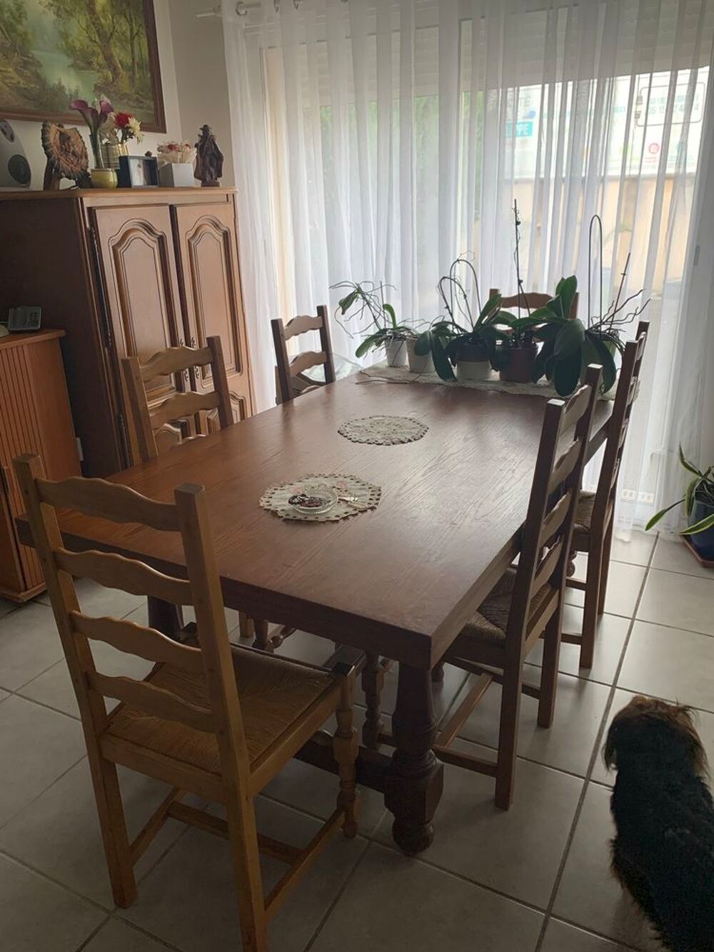 table salle &agrave; manger transformable en billard et 6 chaises Meubles