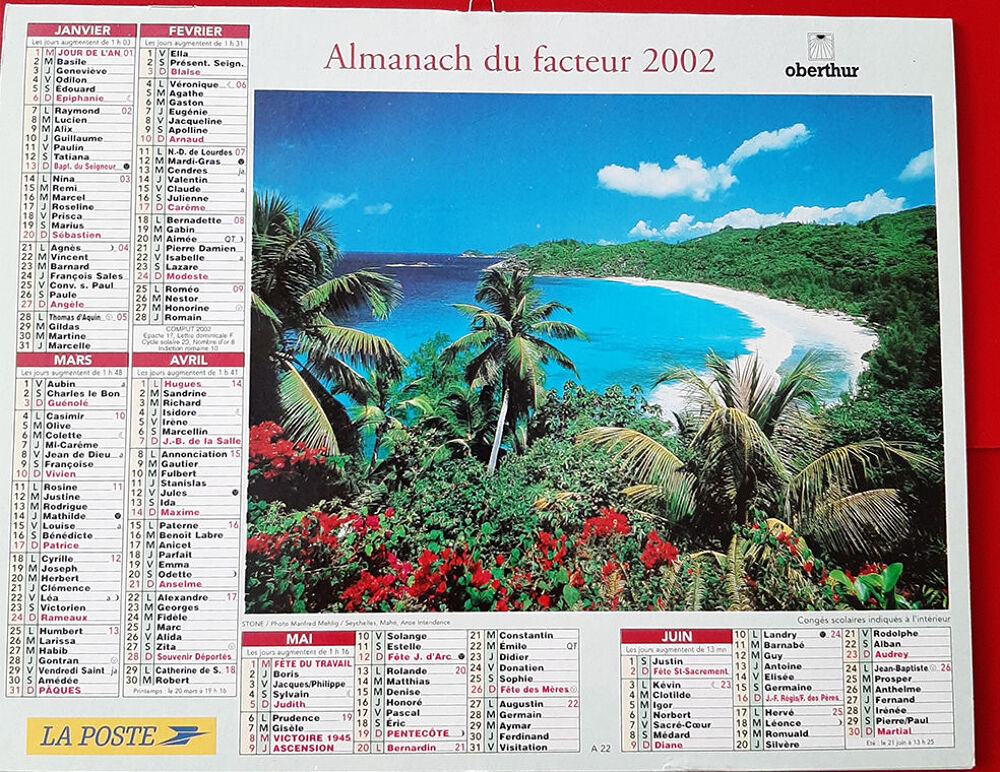 3 Almanachs facteur ann&eacute;es 2000 / Calendriers 