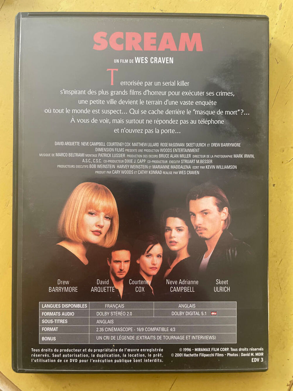 DVD Les Grands Films D'angoisse Scream N&deg; 00 : Scream DVD et blu-ray