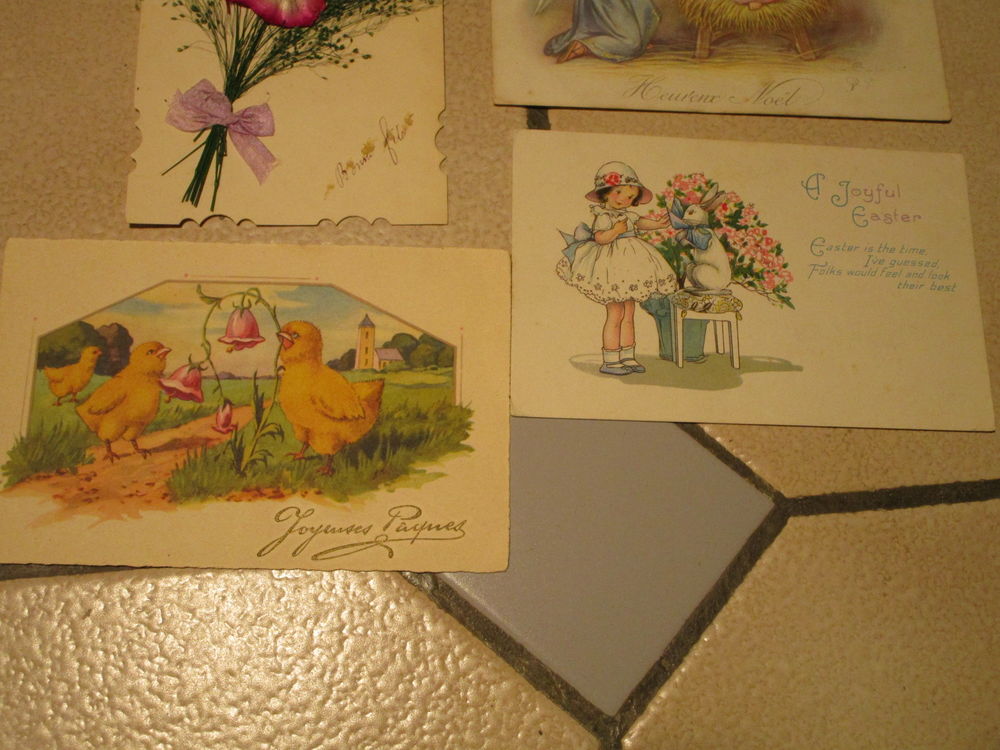 LOT VIEILLES CARTE POSTALE FETES"NOEL-PAQUES-BONNE FETE" 