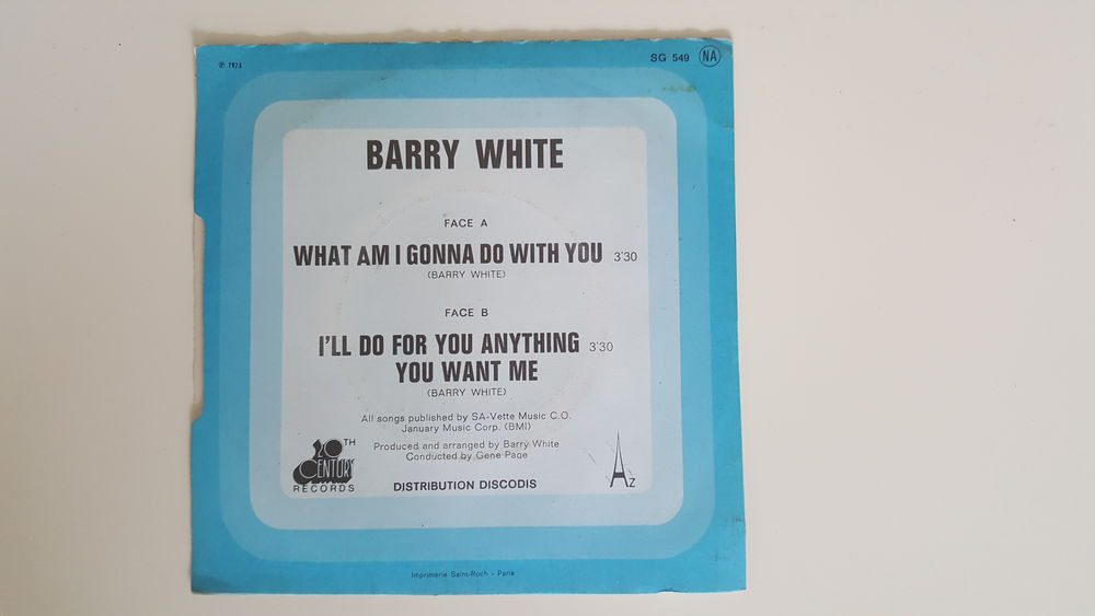 45 Tours BARRY WHITE What am I gonna with you CD et vinyles