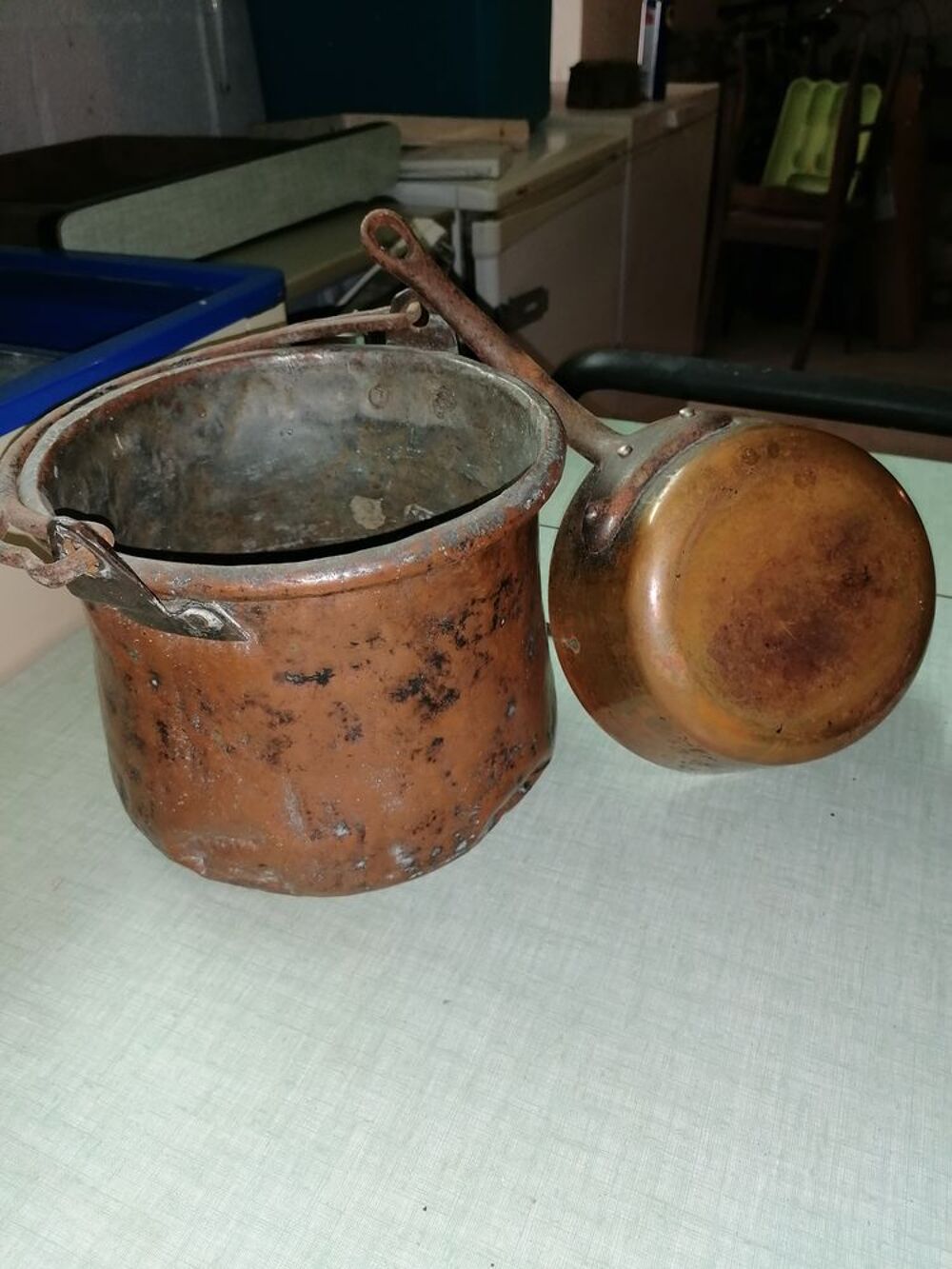 Chaudron et casserole cuivre ancien Décoration