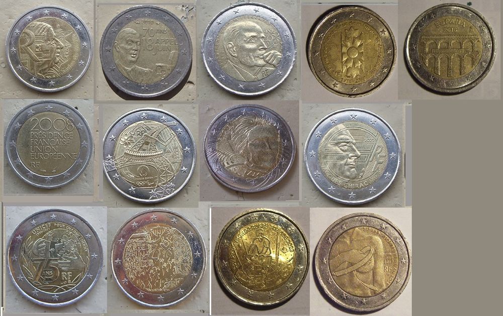 Pi&egrave;ces 2 euros comm&eacute;moratives 