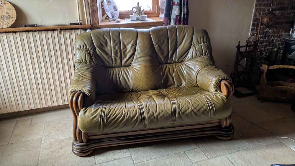 ensemble de 2 canap&eacute; en cuir Meubles