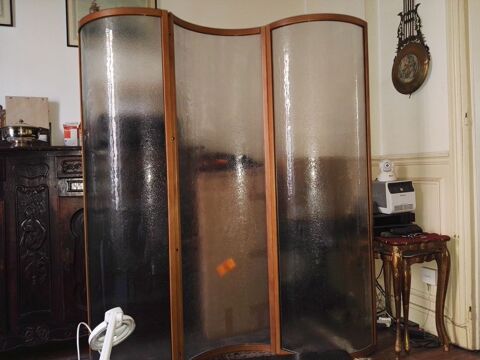 Paravent Art-D�co en h�tre et en verre. Boulogne-Billancourt (92)