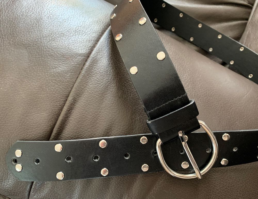 Ceinture noire - clout&eacute;e - 94 cm Maroquinerie