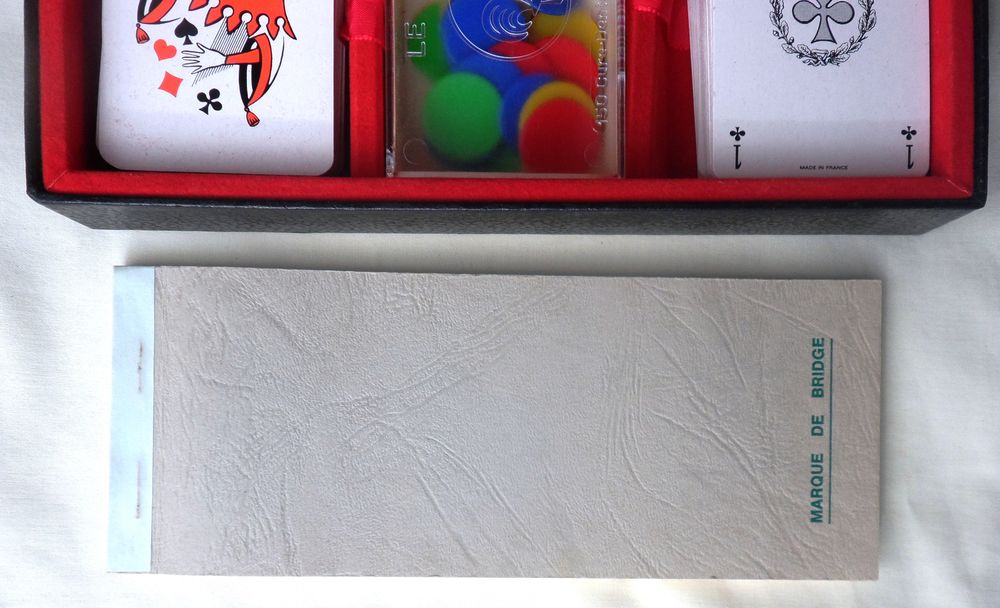 Coffret de jeux de bridge avec 2 jeux de cartes, 1 bloc note Sports