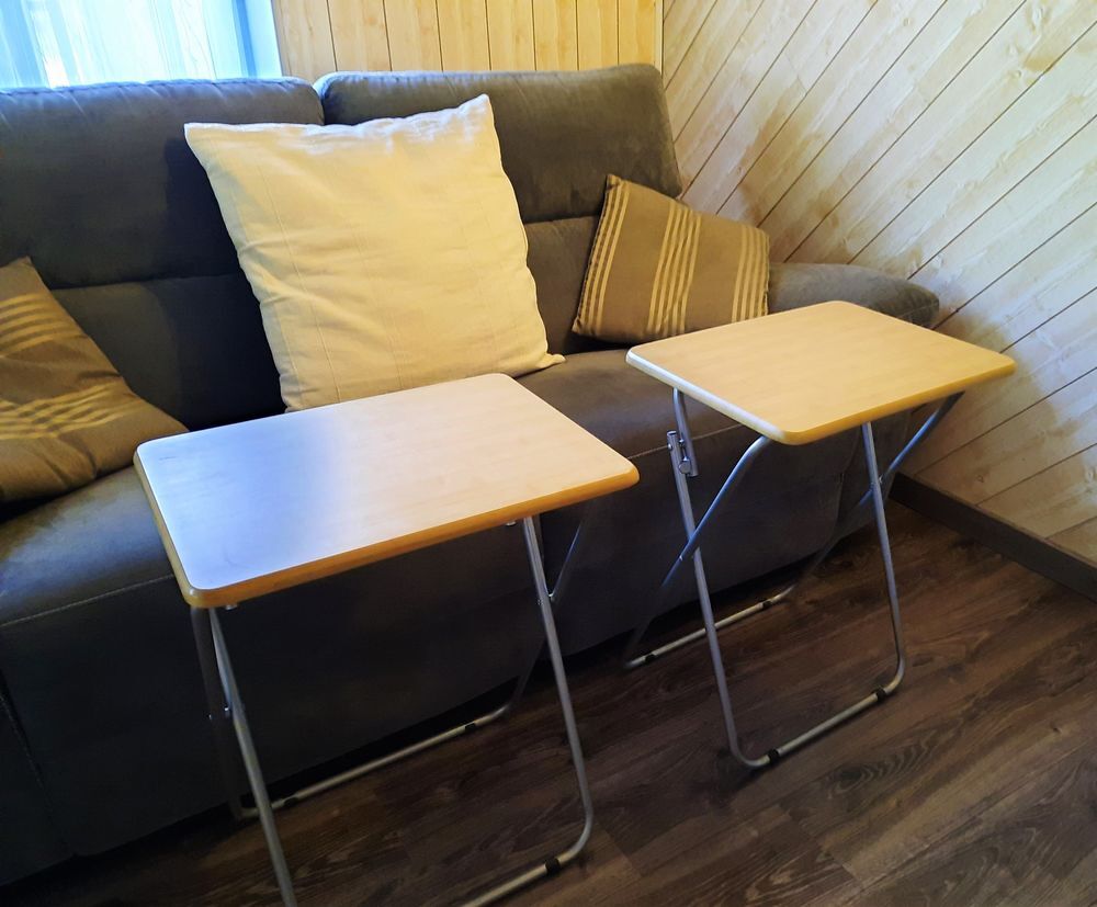 Lot 2 Tables d'appoint pliante table plateau pour manger TV Meubles