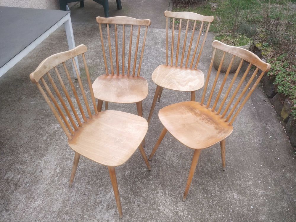 4 chaises en bois type bistrot Meubles