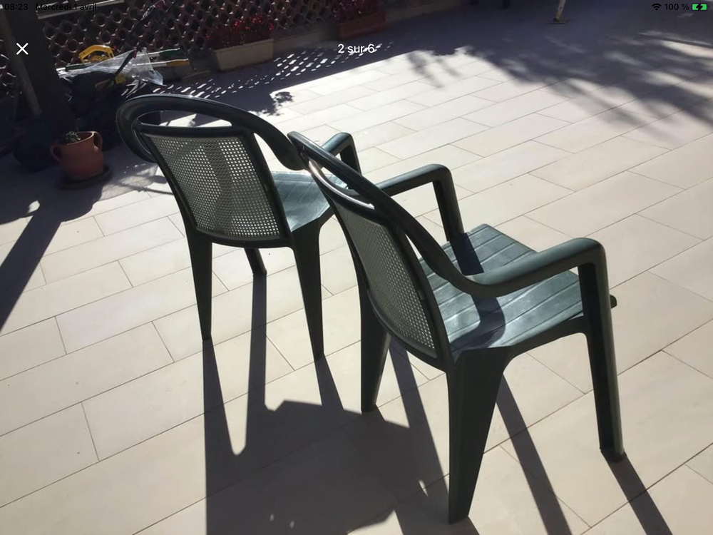 Lot de 4 fauteuils pour terrasse ou jardin en tr&egrave;s bon &eacute;tat Jardin