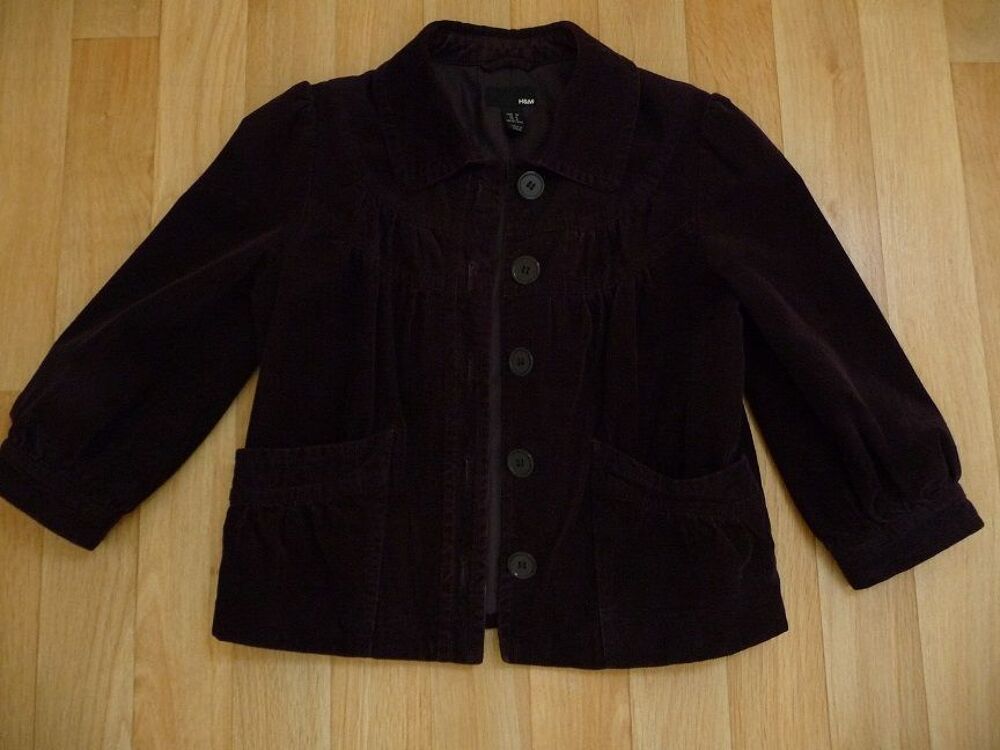 Veste prune velours fines c&ocirc;tes taille 36 - Neuve Vêtements