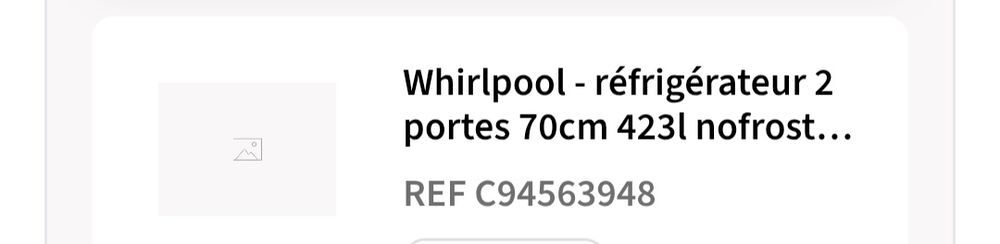 Refrigerateur whirpool Electroménager