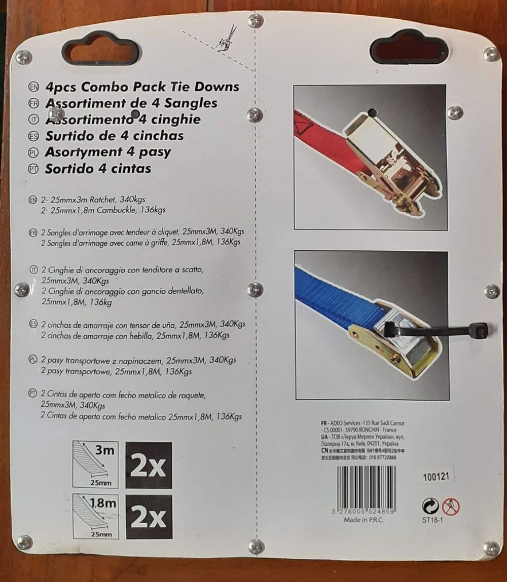 Lot 4 sangles (auto ou autre) Bricolage