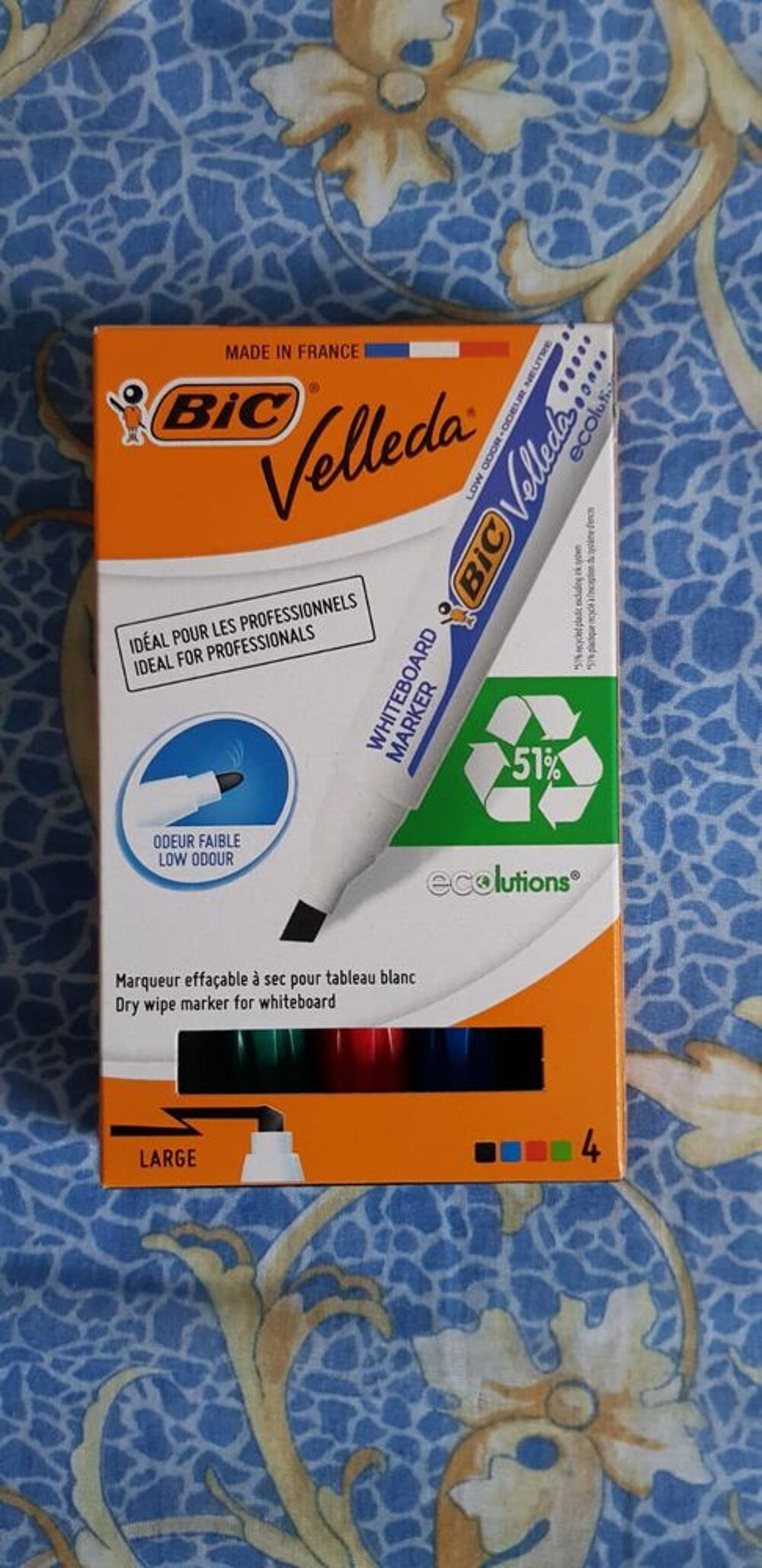 Feutres BIC Velleda 1751 ECOlutions pour Tableau Blanc ? x4 Mobilier enfants