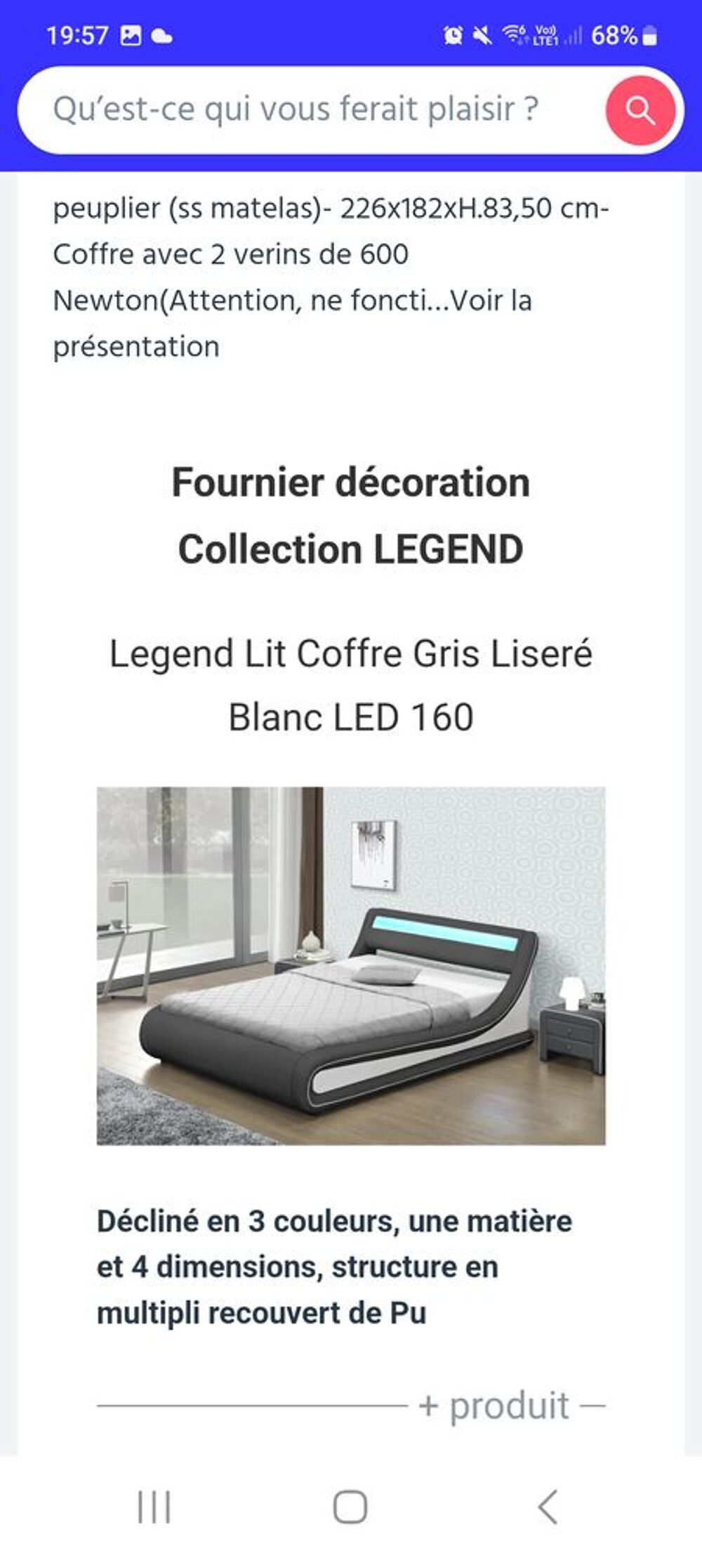 Lit coffre 160&times;200 Meubles