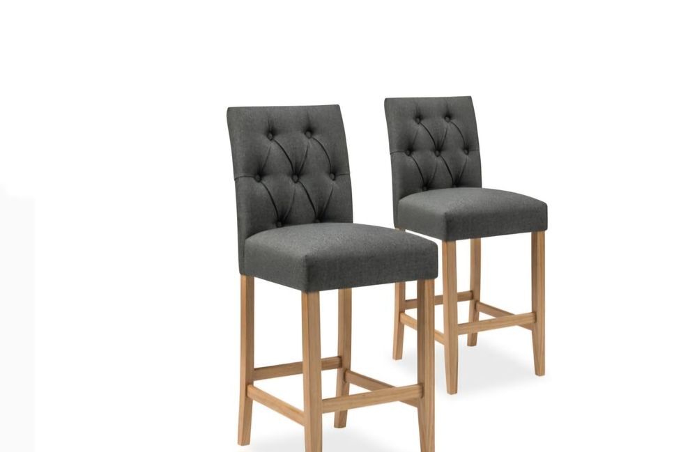 Tabouret de bar tissu gris Meubles